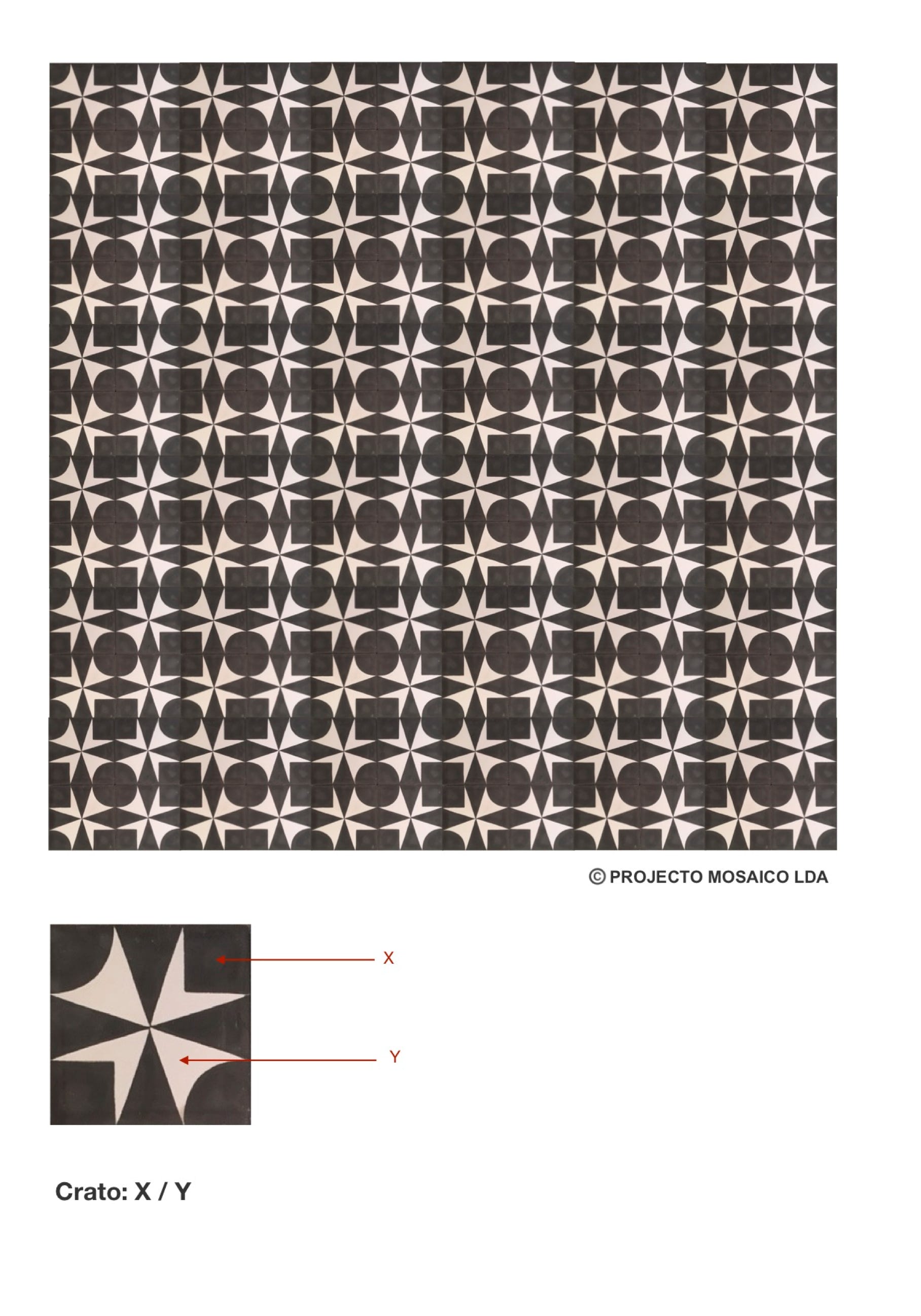 illustração de aplicação do mosaico hidráulico ref: Crato