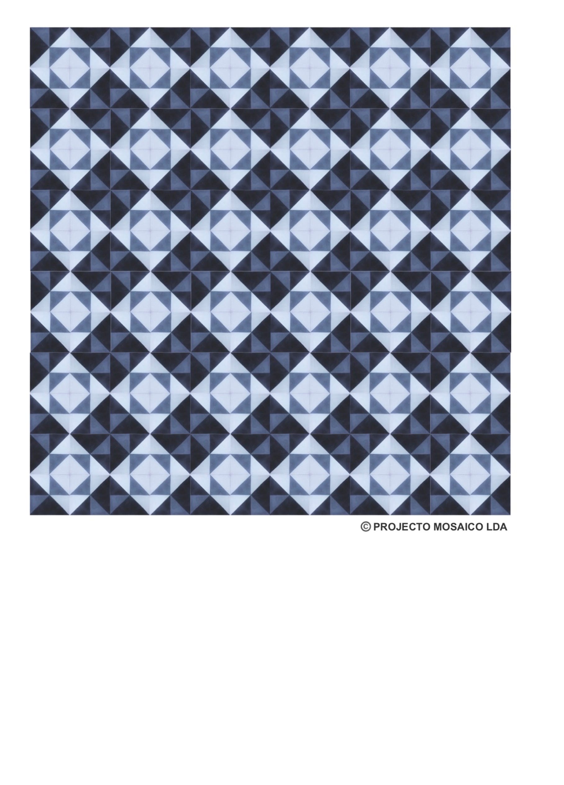 illustração de aplicação do mosaico hidráulico ref: Origami 3C
