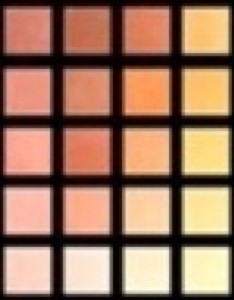 mosaico hidráulico cores vermelhos, laranjas e amarelas